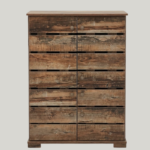 Rustic Wooden Shoe Cabinet with Slatted Vent Doors