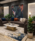 Luxury 5-Seater Curved Velvet Sofa Set (3-Seater Couch + 2 Accent Armchairs)