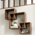 Modern Interlocking Cube Wall Shelf (Intersecting Wooden Floating Shelves)