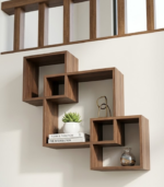 Modern Interlocking Cube Wall Shelf (Intersecting Wooden Floating Shelves)